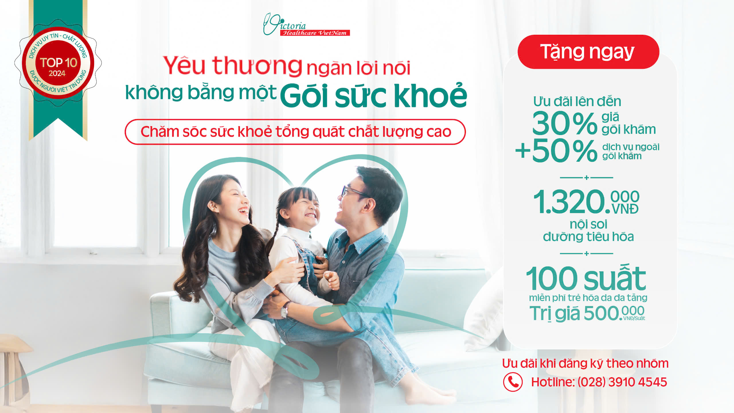 CHƯƠNG TRÌNH ƯU ĐÃI ĐẶC BIỆT - YÊU THƯƠNG NGÀN LỜI NÓI KHÔNG BẰNG 1 GÓI SỨC KHỎE