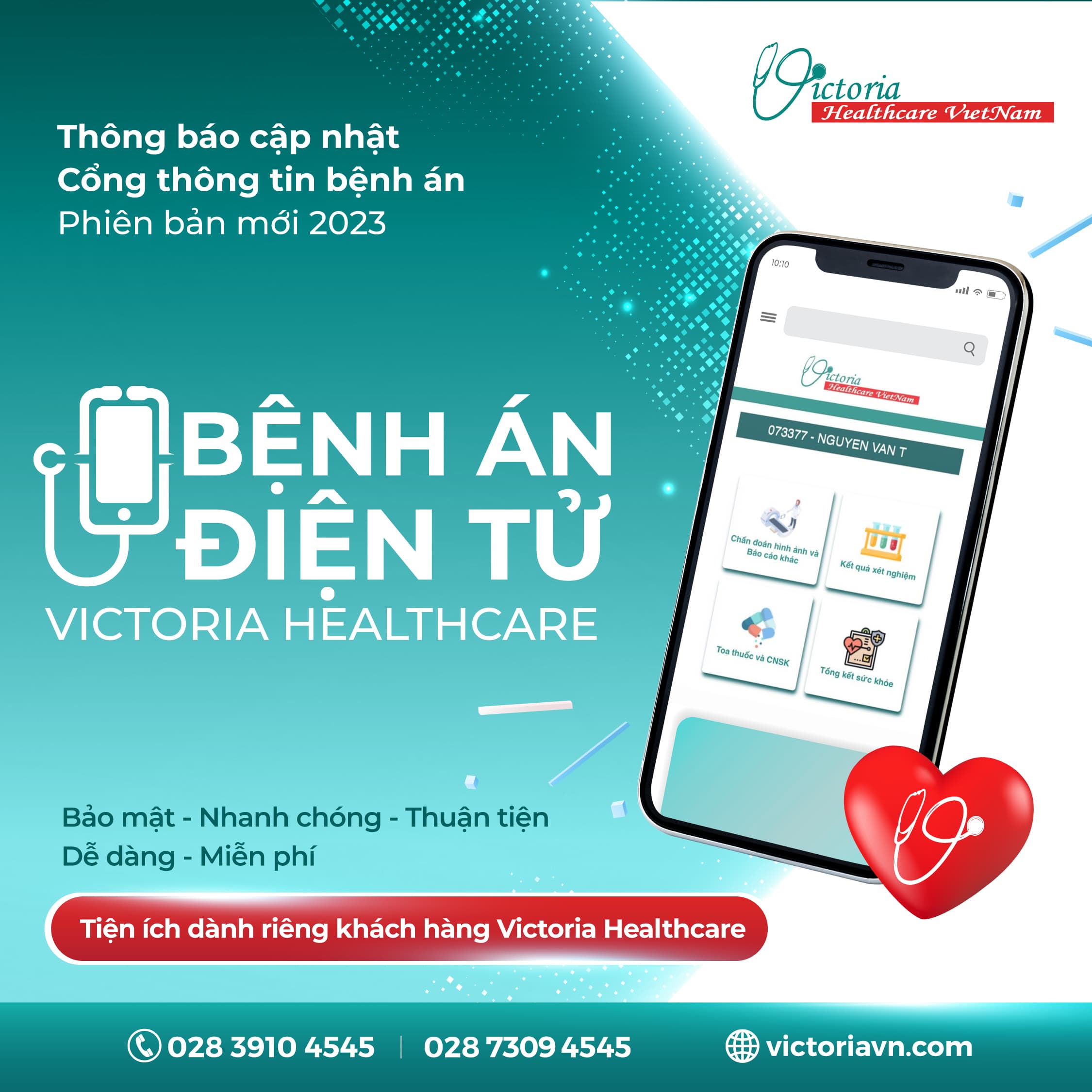 CẬP NHẬT PHIÊN BẢN MỚI BỆNH ÁN ĐIỆN TỬ VICTORIA HEALTHCARE 2023
