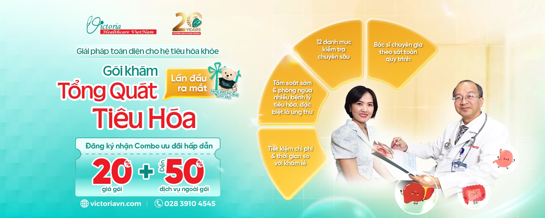LẦN ĐẦU RA MẮT: GÓI KHÁM TỔNG QUÁT TIÊU HÓA - NHẬN NGAY ƯU ĐÃI VÀ QUÀ TẶNG ĐỘC QUYỀN