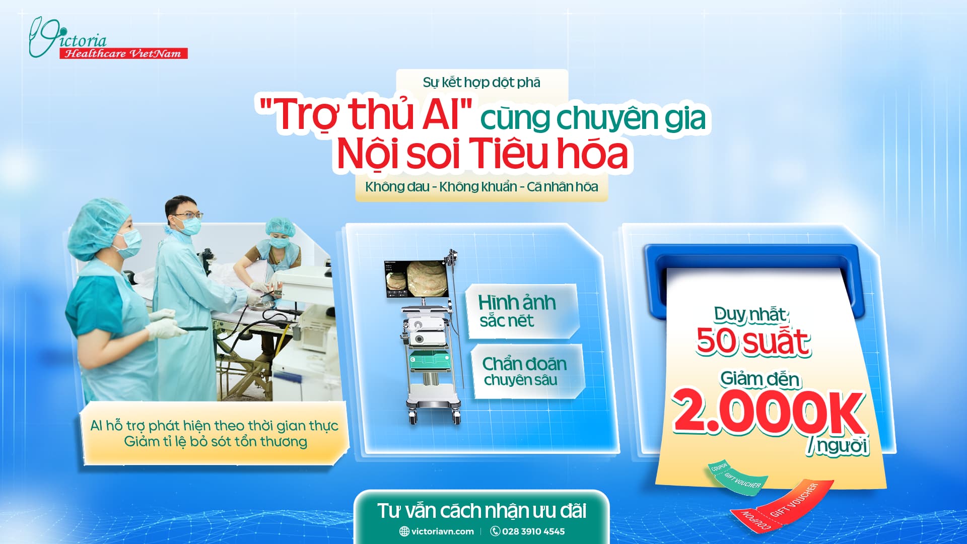 NỘI SOI HIỆN ĐẠI TÍCH HỢP CÔNG NGHỆ AI - 50 SUẤT ƯU ĐÃI ĐẾN 2 TRIỆU ĐỒNG