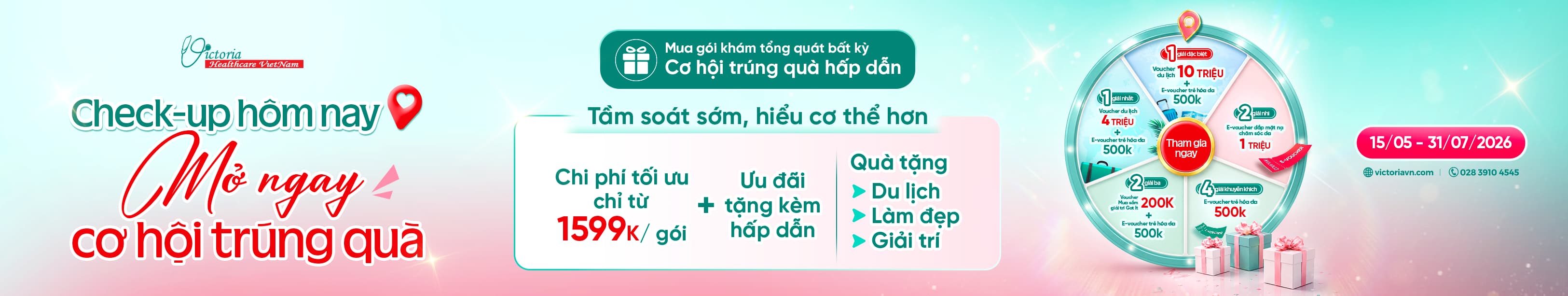 Slider check-up trúng thưởng may mắn