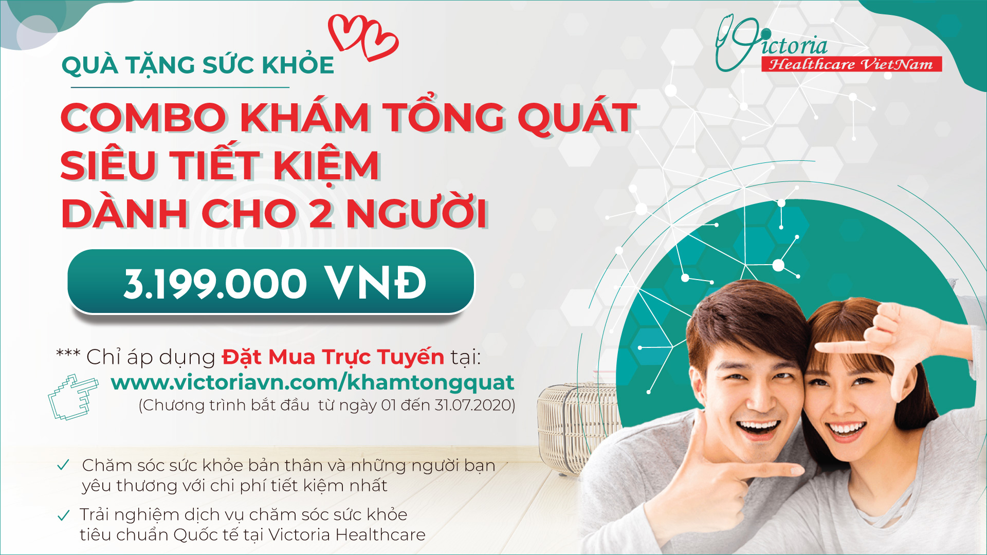 QUÀ TẶNG SỨC KHỎE - COMBO KHÁM TỔNG QUÁT SIÊU TIẾT KIỆM DÀNH CHO 2 NGƯỜI