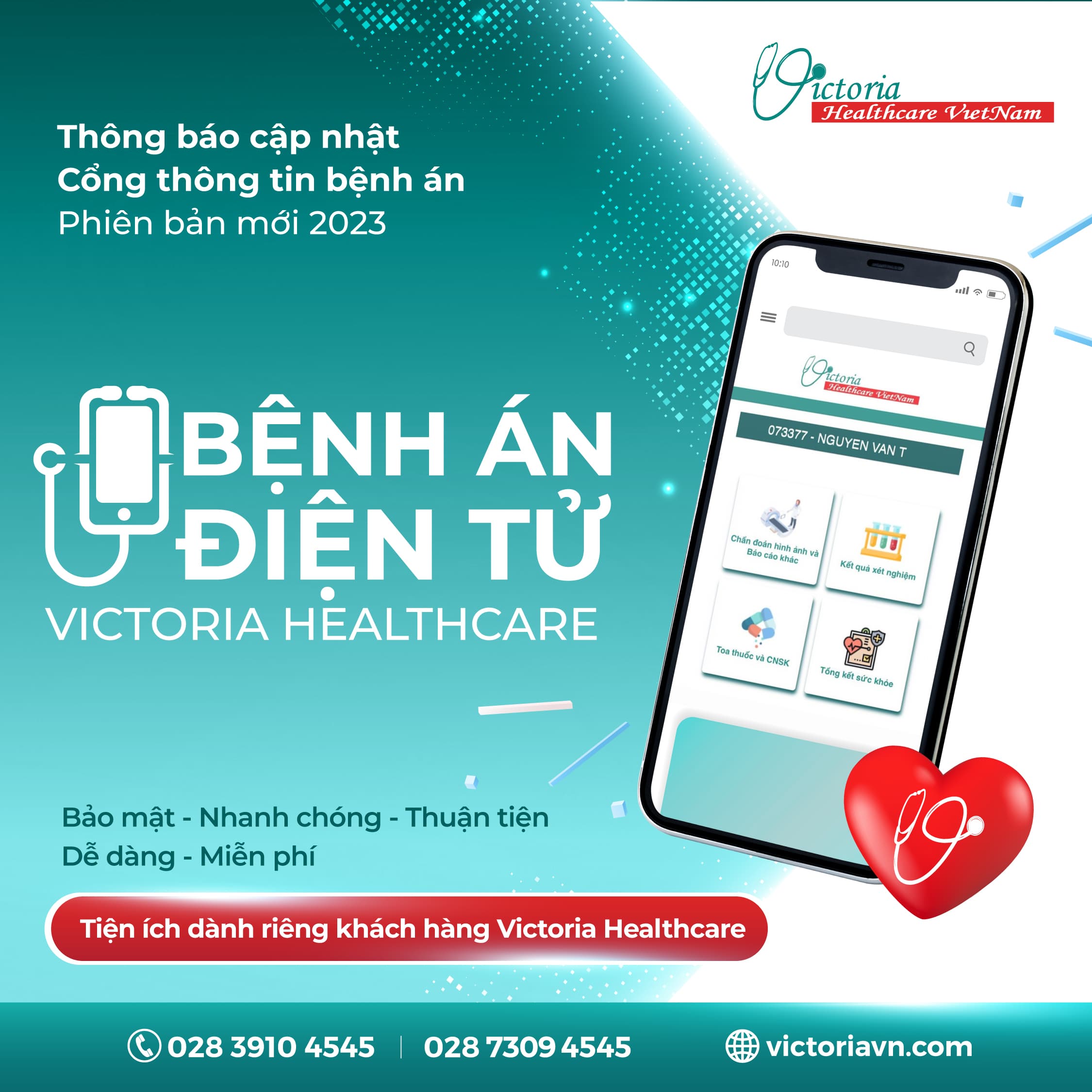 CẬP NHẬT PHIÊN BẢN MỚI BỆNH ÁN ĐIỆN TỬ VICTORIA HEALTHCARE 2023 