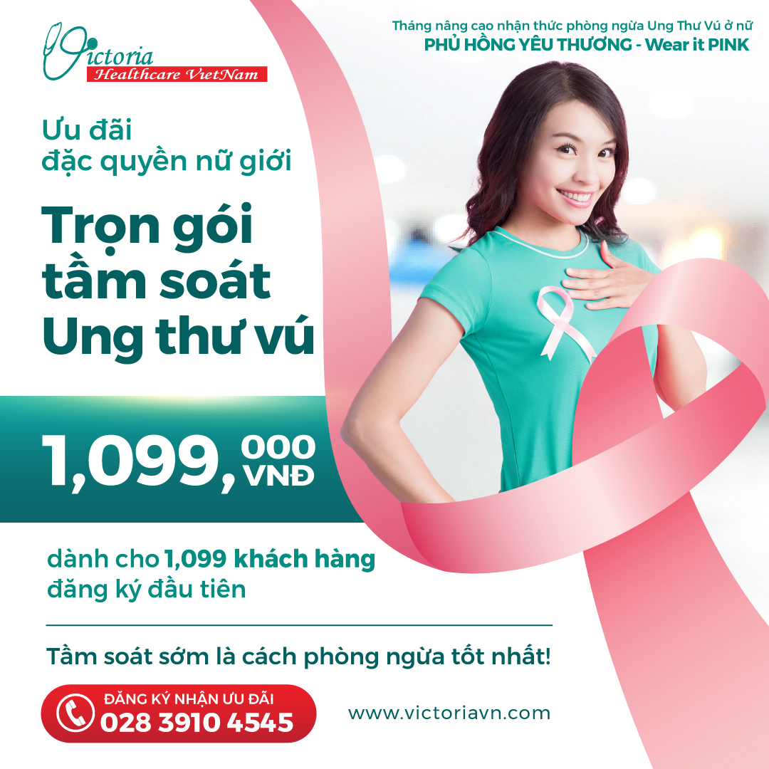 TRỌN GÓI TẦM SOÁT UNG THƯ VÚ GIÁ 1099K 